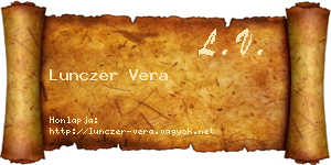 Lunczer Vera névjegykártya
